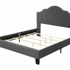 Emerald Home Beds Upholstered Queen Bed Charcoal