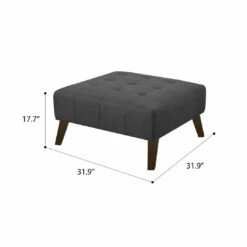 Emerald Home Ottomans Binetti Ottoman-Charcoal