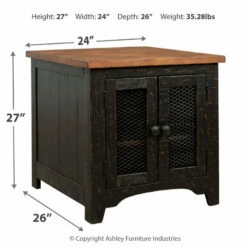 Ashley Furniture Valebeck - Black/brown - Rectangular End Table
