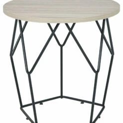 Ashley Furniture Waylowe - Light Brown/black - Round End Table