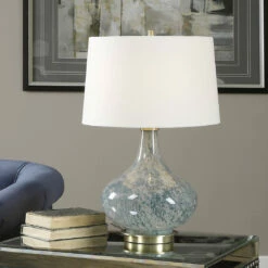 Accessories Uttermost Celinda Blue Gray Glass Lamp