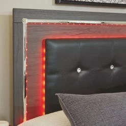 Signature Design By Ashley® Beds Lodanna - Gray - Full Upholstered Panel Headboard With Bolt On Bed Frame