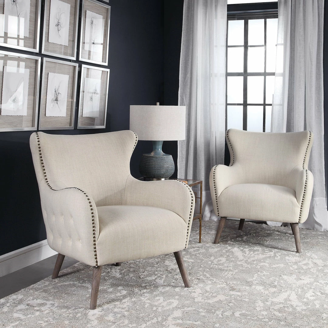 Best reviews of 🔥 Chairs Uttermost Donya Cream Accent Chair 🥰 4 Chairs Uttermost Donya Cream Accent Chair