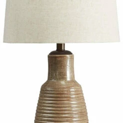 Ashley Furniture Calixto - Taupe - Terracotta Table Lamp (1/cn) Accessories