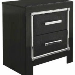 Ashley Furniture Kaydell - Black - Two Drawer Night Stand Nightstands