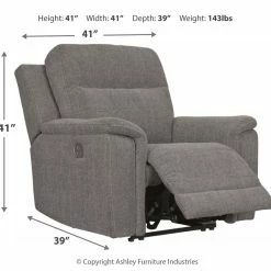 Ashley Furniture Reclining Furniture Mouttrie - Smoke - Pwr Recliner/adj Headrest