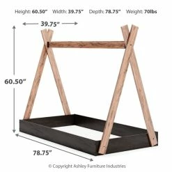 Ashley Furniture Piperton - Brown / Black - Twin Tent Complete Bed In Box