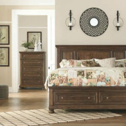 Signature Design By Ashley® Flynnter - Medium Brown - Queen Panel Bed With 2 Storage Drawers