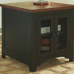 Ashley Furniture Valebeck - Black/brown - Rectangular End Table