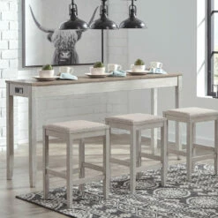 Ashley Furniture Skempton - White - Rect Drm Counter Tbl Set(4/cn) Dining Room Sets