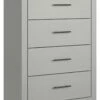 Ashley Furniture Cottonburg - Light Gray/white - Four Drawer Chest Chests