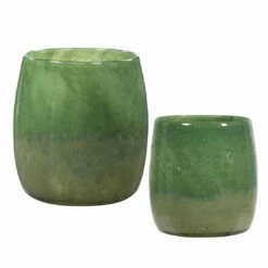 Uttermost Matcha Green Glass Vases, S/2 Table Decor