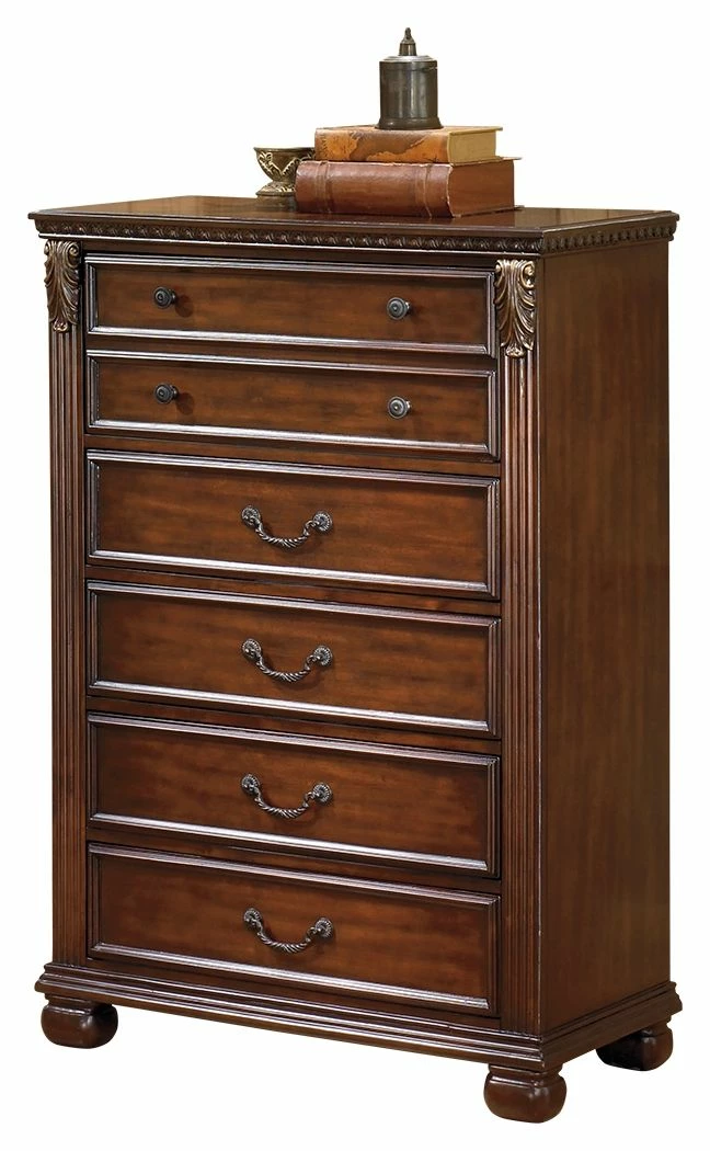 Cheap 🧨 Ashley Furniture Chests Leahlyn - Warm Brown - Five Drawer Chest 😉 3 Ashley Furniture Chests Leahlyn - Warm Brown - Five Drawer Chest