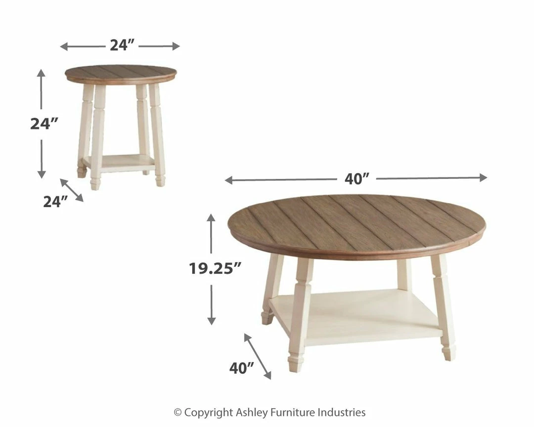 Hot Sale โญ Ashley Furniture Bolanbrook - White / Brown / Beige - Occasional Table Set (3/cn) ๐ฅ 6 Ashley Furniture Bolanbrook - White / Brown / Beige - Occasional Table Set (3/cn)