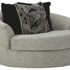 Ashley Furniture Megginson - Storm - Oversized Round Swivel Chair