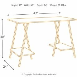 Ashley Furniture Bertmond - Black / Gray - Home Office Desk