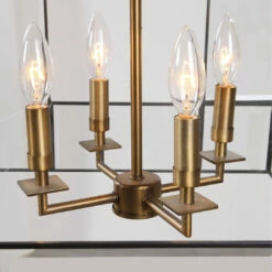 Accessories Uttermost Romilly 4 Light Antique Brass Pendant