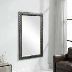 Hot Sale ✨ Uttermost Caldera Textured Gray Mirror ⌛ 13 Uttermost Caldera Textured Gray Mirror