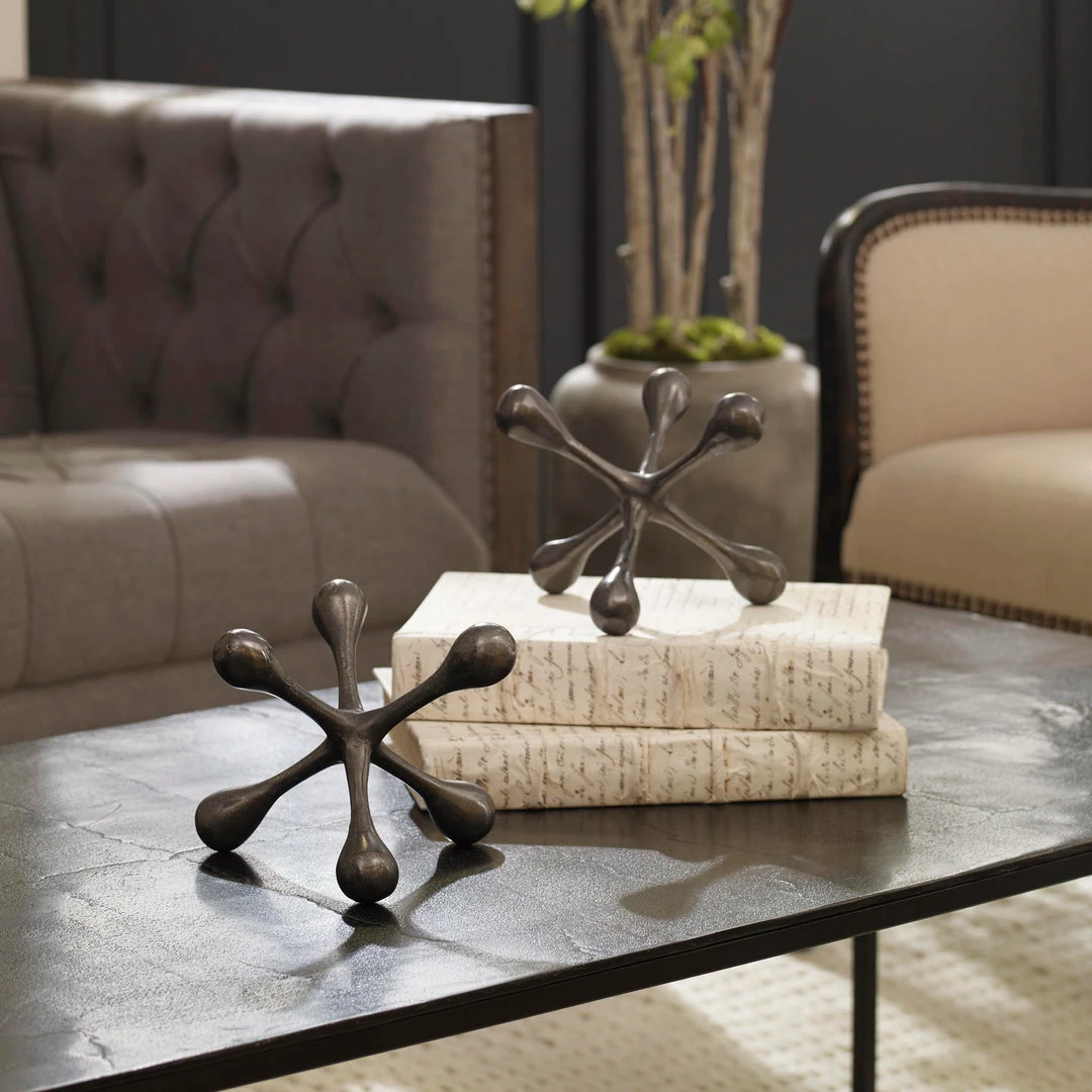 Best Sale ๐ Table Decor Uttermost Harlan Black Nickel Objects, S/2 ๐ 7 Table Decor Uttermost Harlan Black Nickel Objects, S/2