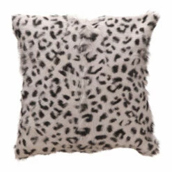 Moe's Home Collection Spotted Goat Fur Pillow Grey Leopard Accessories