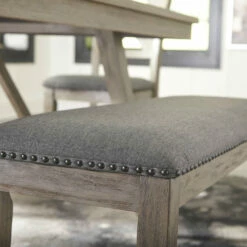Ashley Furniture Aldwin - Dark Gray - Upholstered Bench