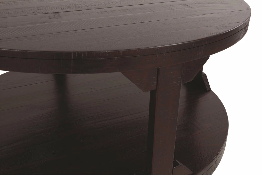 Hot Sale 🎉 Ashley Furniture Rogness - Rustic Brown - Round Cocktail Table Tables 🔥 4 Ashley Furniture Rogness - Rustic Brown - Round Cocktail Table Tables