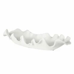 Uttermost Ruffled Feathers Modern White Bowl Table Decor