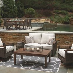 Ashley Furniture Paradise - Medium Brown - Loveseat W/cushion