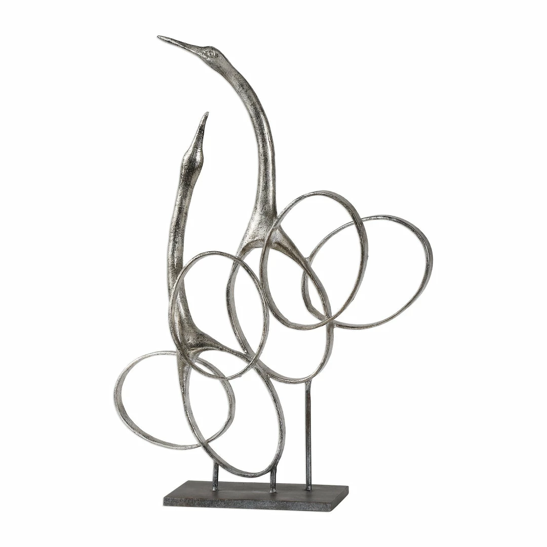 Brand new ⌛ Uttermost Admiration Silver Bird Sculpture ⌛ 3 Uttermost Admiration Silver Bird Sculpture