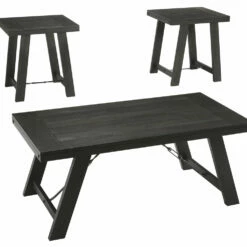 Ashley Furniture Noorbrook - Black/pewter - Occasional Table Set (3/cn)