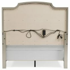 Signature Design By Ashley® Bedroom Sets Chevanna - Platinum - 8 Pc. - Dresser, Mirror, Chest, Queen Upholstered Panel Bed, 2 Nightstands