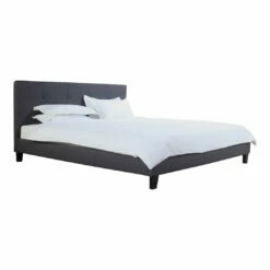 Moe's Home Collection Eliza King Bed Dark Grey Fabric Beds