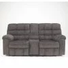 Ashley Furniture Reclining Furniture Acieona - Slate - Dbl Rec Loveseat W/console