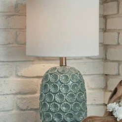 Ashley Furniture Accessories Moorbank - Teal - Ceramic Table Lamp (1/cn)