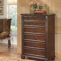 Signature Design By Ashley® Bedroom Sets Leahlyn - Warm Ultimate Best In Class Dresser, Mirror, Panel Bed