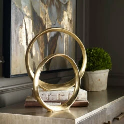 Table Decor Uttermost Jimena Gold Ring Sculptures Set/2