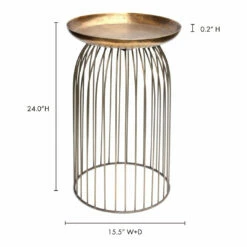 Discount ๐ Moe's Home Collection Tables Aviary Accent Table Small Antique Brass โ 8 Moe's Home Collection Tables Aviary Accent Table Small Antique Brass