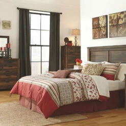Signature Design By Ashley® Bedroom Sets Quinden - Dark Ultimate Best In Class Dresser, Mirror, Panel Headboard
