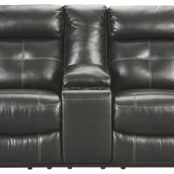Ashley Furniture Kempten - Black - Dbl Rec Loveseat W/console Reclining Furniture