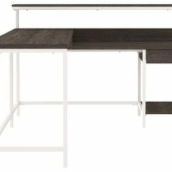 Flash Sale 💯 Ashley Furniture Dorrinson - White / Black / Gray - L-desk With Storage 😍 13 Ashley Furniture Dorrinson - White / Black / Gray - L-desk With Storage