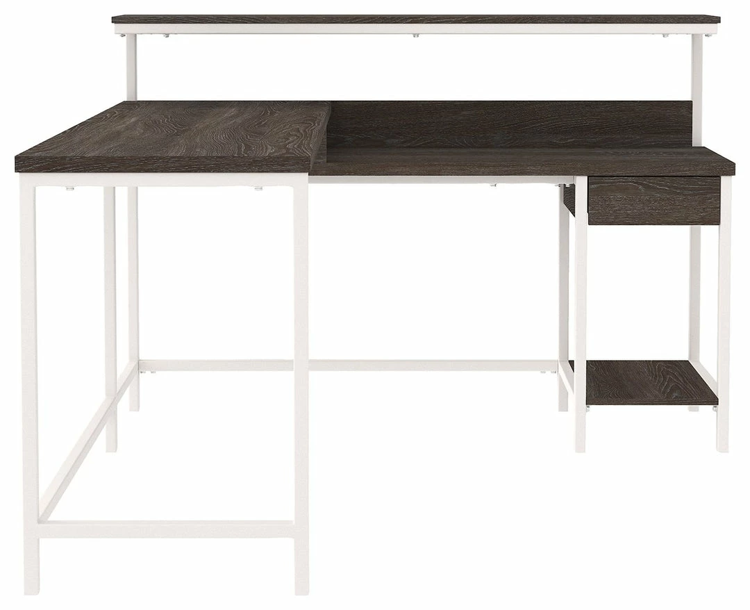 Flash Sale 💯 Ashley Furniture Dorrinson - White / Black / Gray - L-desk With Storage 😍 6 Ashley Furniture Dorrinson - White / Black / Gray - L-desk With Storage