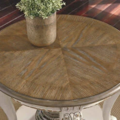 Ashley Furniture Realyn - White/brown - Round End Table Tables