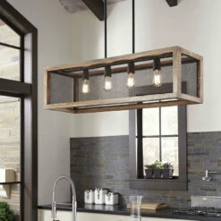 Ashley Furniture Accessories Jodene - Brown/black - Wood Pendant Light (1/cn)