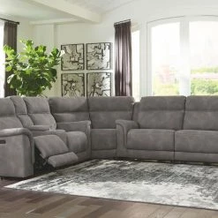 Signature Design By Ashley® Sectionals Next-gen Durapella - Slate - Power Sofa 3 Pc Sectional