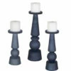 Flash Sale 🤩 Uttermost Cassiopeia Blue Glass Candleholders, S/3 😉 2 Uttermost Cassiopeia Blue Glass Candleholders, S/3