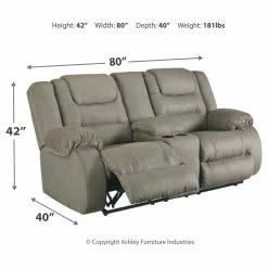 Signature Design By Ashley® Reclining Furniture Mccade - Cobblestone - 2 Pc. - Reclining Sofa, Loveseat