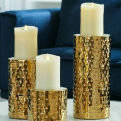 Ashley Furniture Marisa - Gold Finish - Candle Holder Set (3/cn)