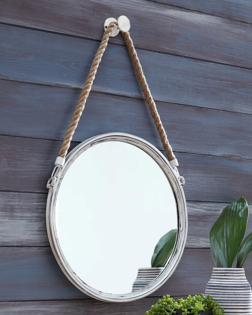 Outlet 😍 Ashley Furniture Dusan - Antique White - Accent Mirror Accessories 🥰 4 Ashley Furniture Dusan - Antique White - Accent Mirror Accessories