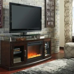 Signature Design By Ashley® Fireplaces Chanceen - Ultimate Best In Class 60" TV Stand With Fireplace Insert Glass/Stone