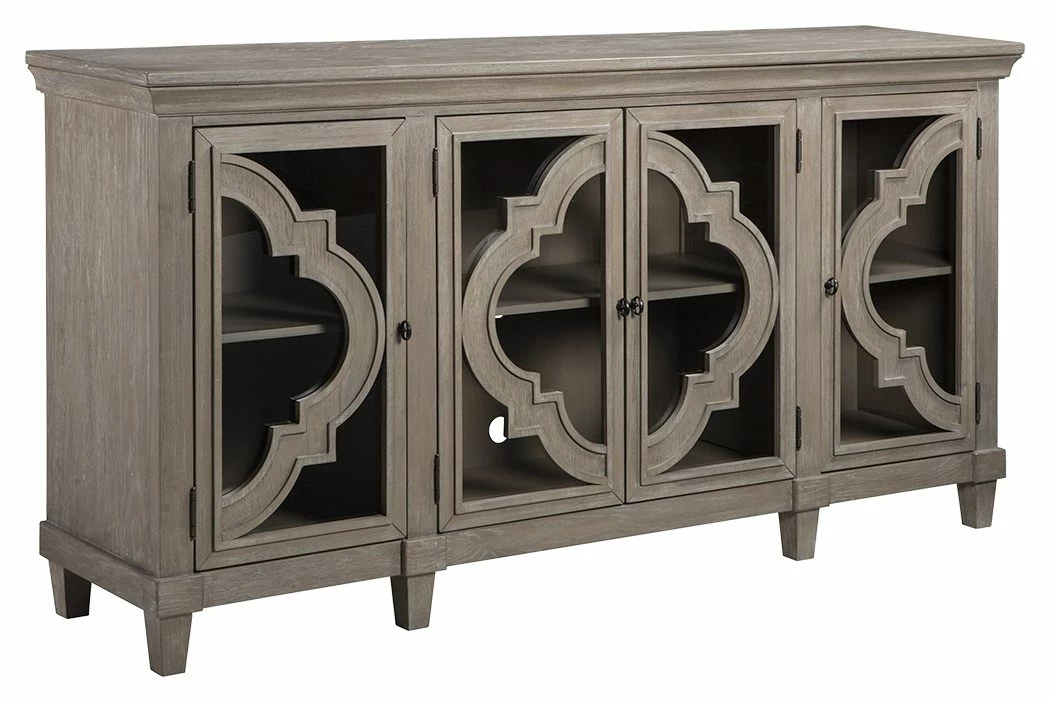 Outlet ✨ Ashley Furniture Fossil - Gray - Accent Cabinet Cabinets 🌟 3 Ashley Furniture Fossil - Gray - Accent Cabinet Cabinets